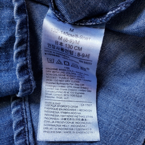 🏖3/$10 Gap Denim Look Dress Long Sleeve Girl sz 8 - 9 - Picture 4 of 4